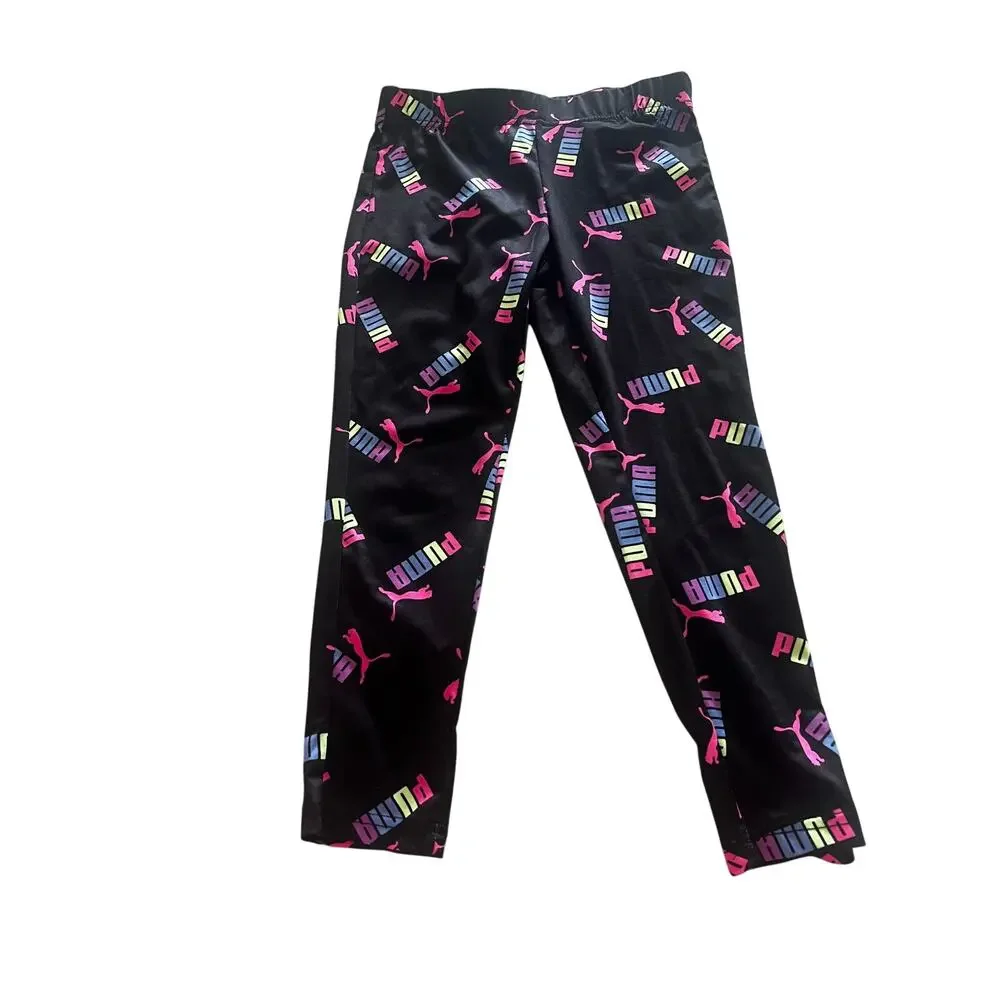 Puma Jogger Set Size 5 Black Neon Multicolored Hooded Set Full front Zip